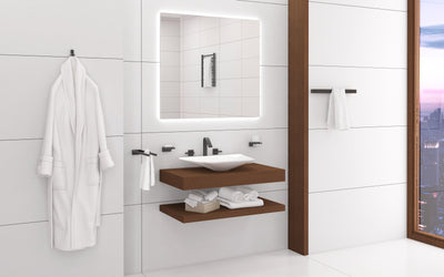 Erupt Double Towel Hanger, Chrome, Volkano Series - The Vanity Store Canada