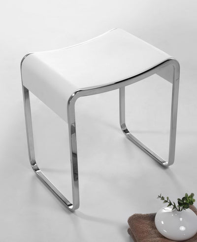 Fire Bathroom Stool, White - The Vanity Store Canada