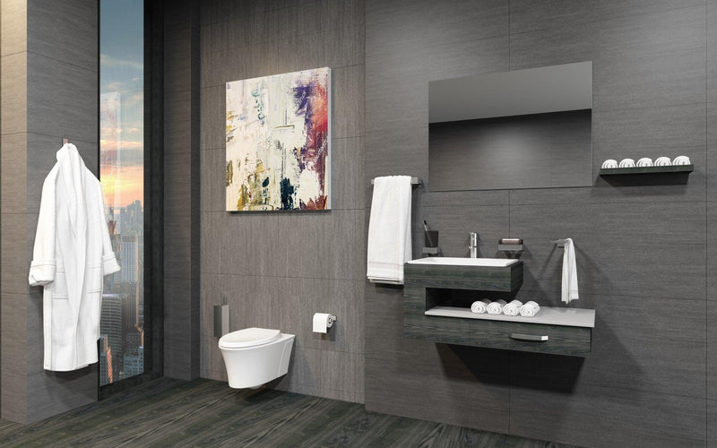 Fire Wall-Mounted Toilet Brush, Brushed Nickel, Volkano Series - The Vanity Store Canada
