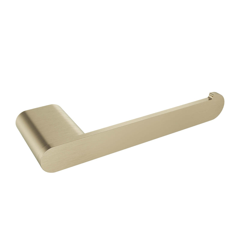Flow Toilet Paper Holder (LH Post), Light Brushed Gold, Volkano Series - The Vanity Store Canada