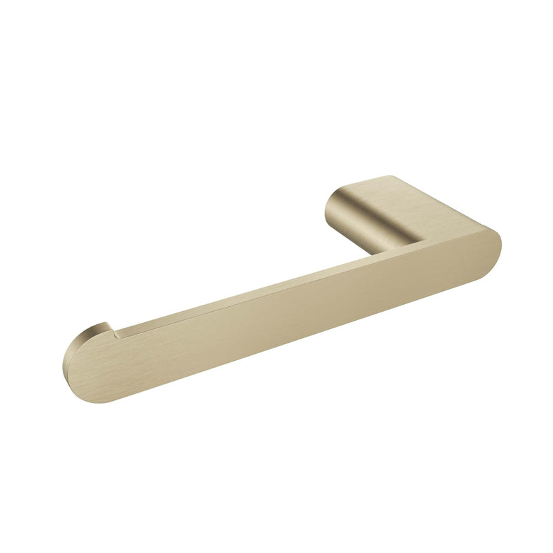 Flow Toilet Paper Holder (RH Post), Light Brushed Gold, Volkano Series - The Vanity Store Canada